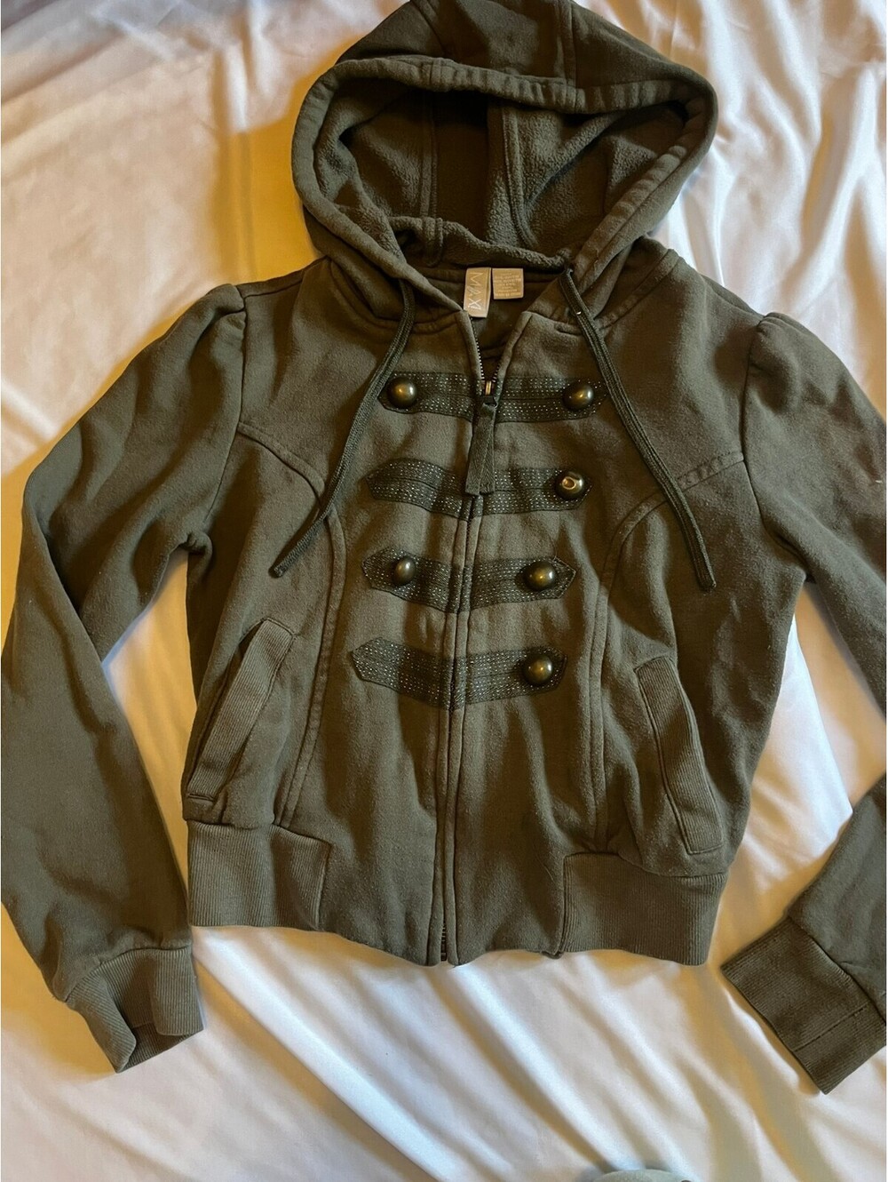Olive military style cropped jacket girls